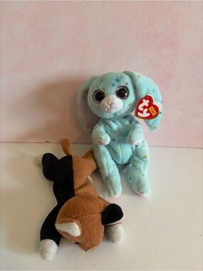 Beanie babies - vintage kitty and beanie boo bunny